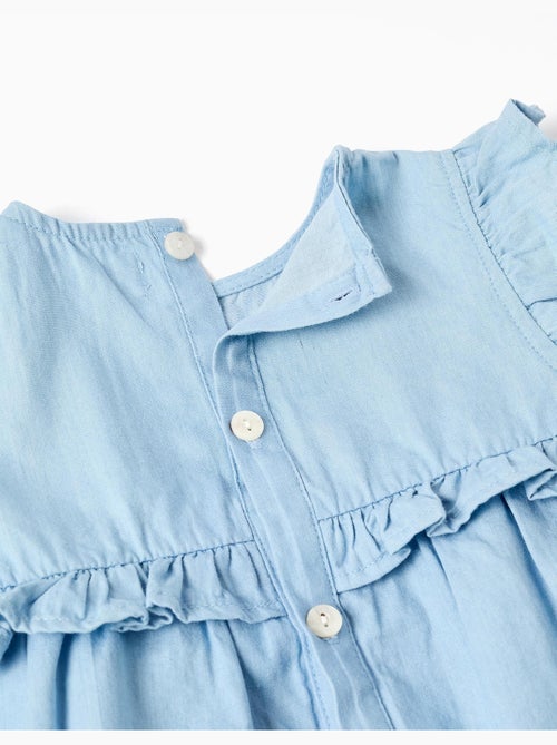 Vestido vaquero de algodón con volantes - Kiabi