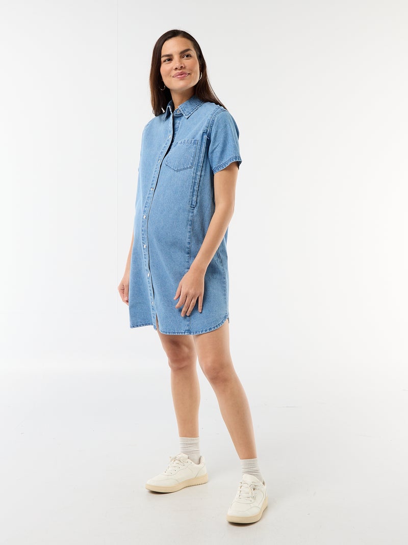 Vestido vaquero de lactancia corte pichi Azul - Kiabi