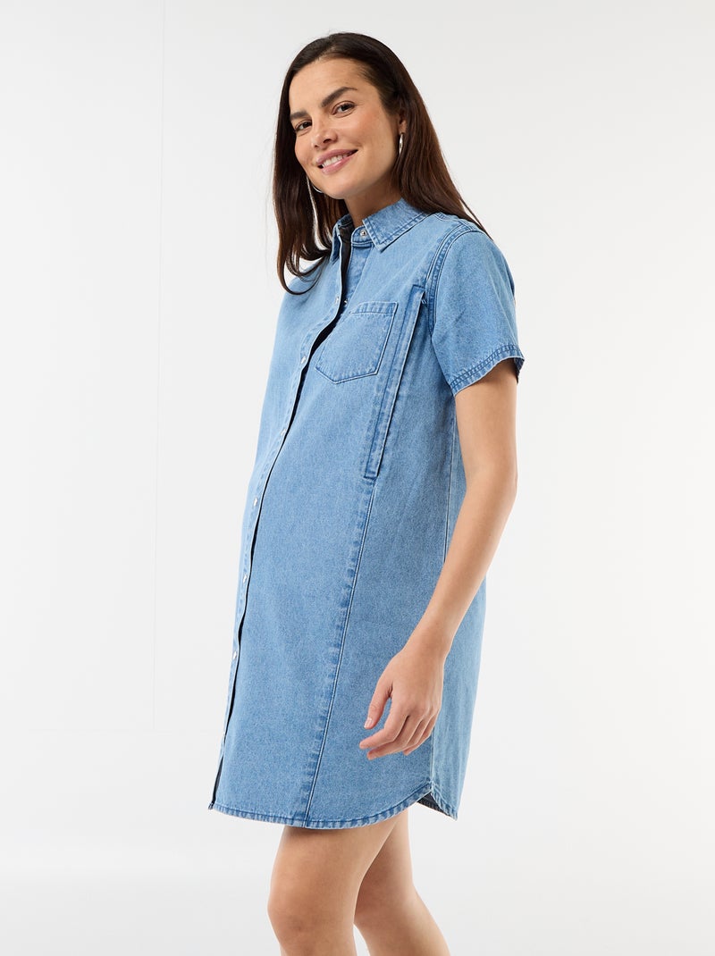 Vestido vaquero de lactancia corte pichi Azul - Kiabi