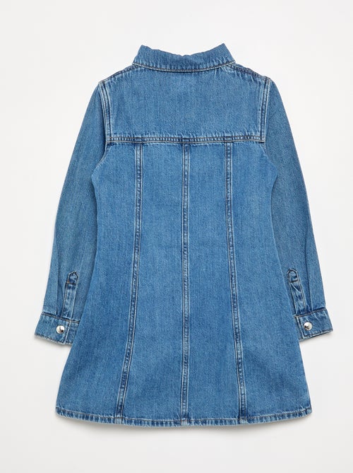 Vestido vaquero de manga larga y cuello camisero - Kiabi