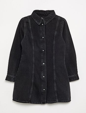 Vestido vaquero de manga larga y cuello camisero