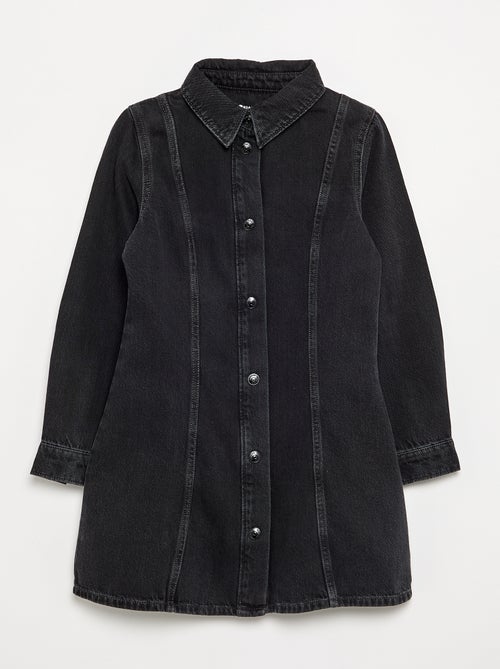 Vestido vaquero de manga larga y cuello camisero - Kiabi