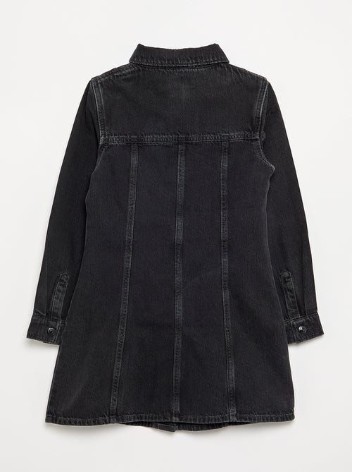 Vestido vaquero de manga larga y cuello camisero - Kiabi