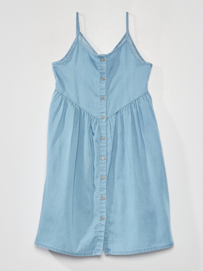 Vestido vaquero de tirantes finos Azul - Kiabi