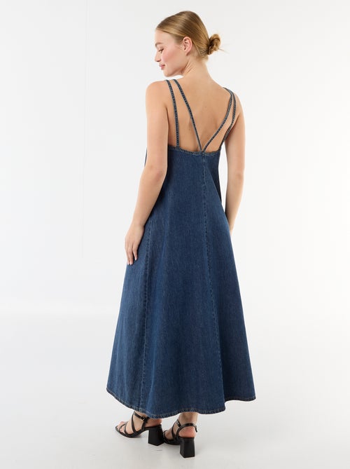 Vestido vaquero largo de tirantes - Kiabi