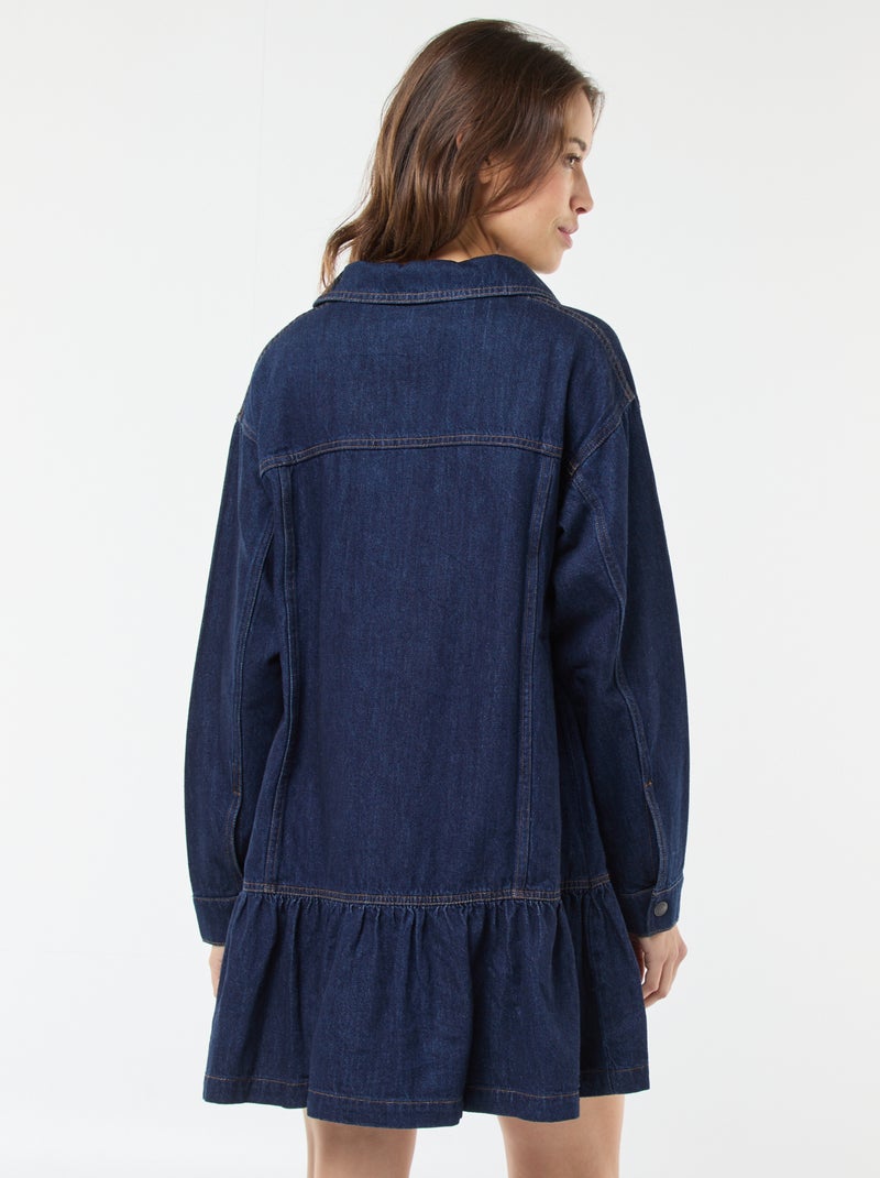 Vestido vaquero manga larga Azul - Kiabi