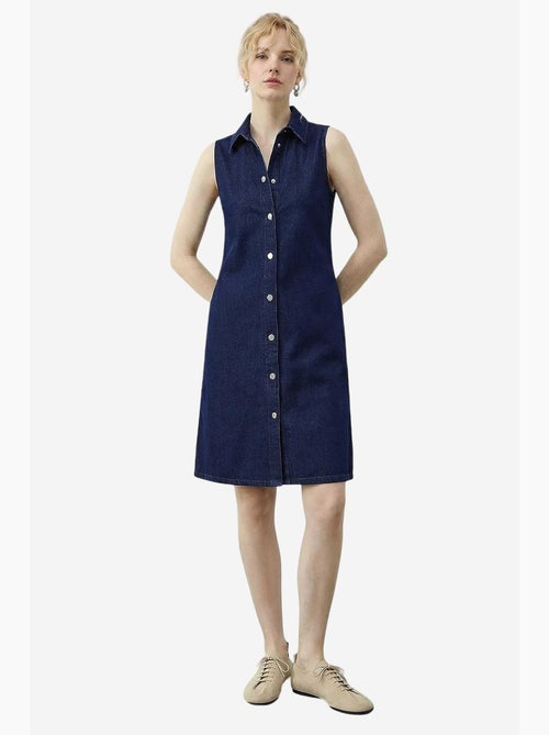 Vestido vaquero midi con cuello de camisa y bolsillo lucci - Kiabi Vestido vaquero midi con cuello de camisa y bolsillo lucci - Kiabi