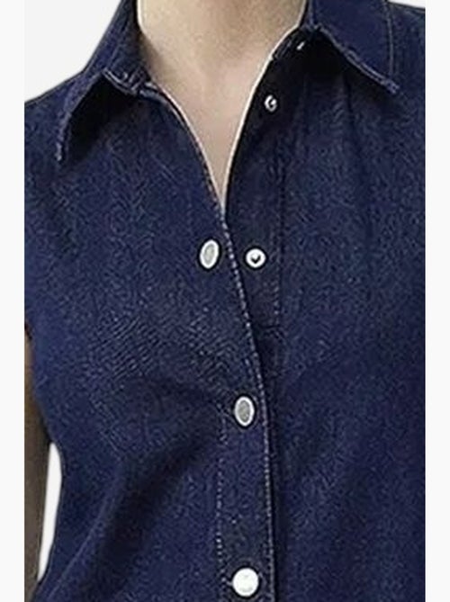 Vestido vaquero midi con cuello de camisa y bolsillo lucci - Kiabi Vestido vaquero midi con cuello de camisa y bolsillo lucci - Kiabi