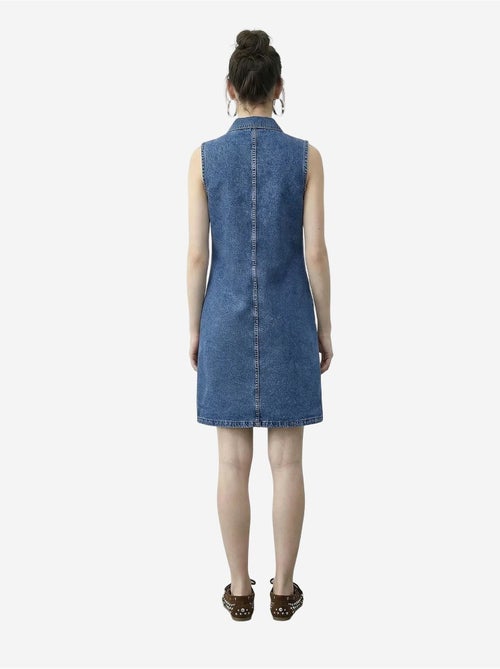Vestido vaquero midi con cuello de camisa y bolsillo lucci - Kiabi
