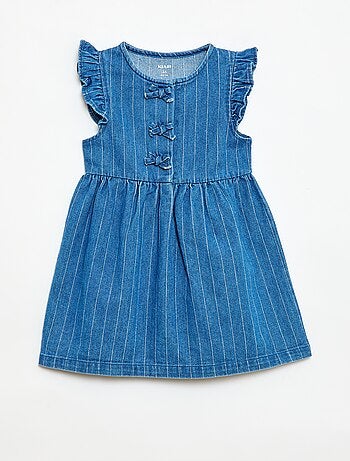 Vestido vaquero sin mangas con lazos fantasía