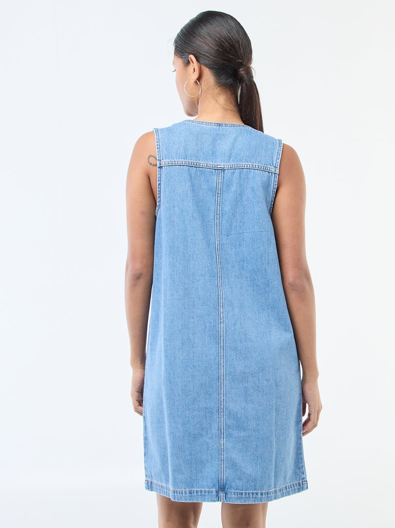 Vestido vaquero sin mangas de algodón Azul - Kiabi