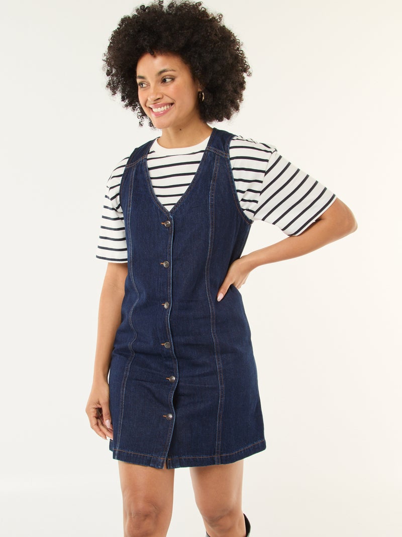 Vestido vaquero sin mangas de algodón Azul - Kiabi