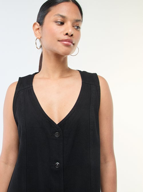 Vestido vaquero sin mangas de algodón - Kiabi