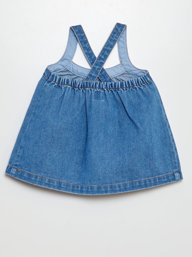 Vestido vaquero tipo peto AZUL - Kiabi