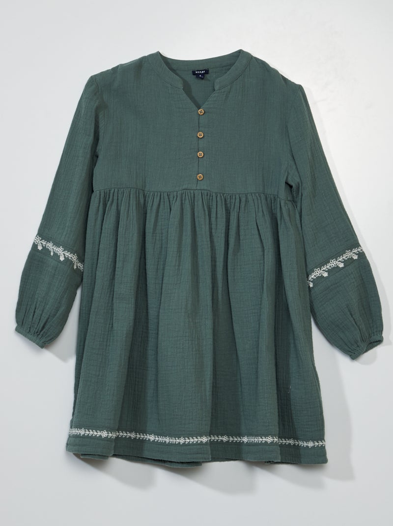 Vestido verde gris - Kiabi
