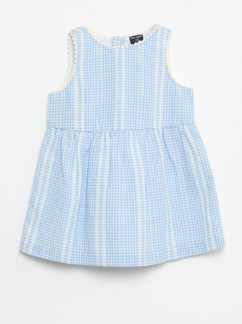 Vestido vichy de gasa de algodón - Kiabi