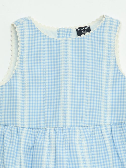 Vestido vichy de gasa de algodón - Kiabi