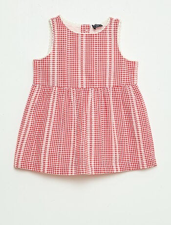 Vestido vichy de gasa de algodón