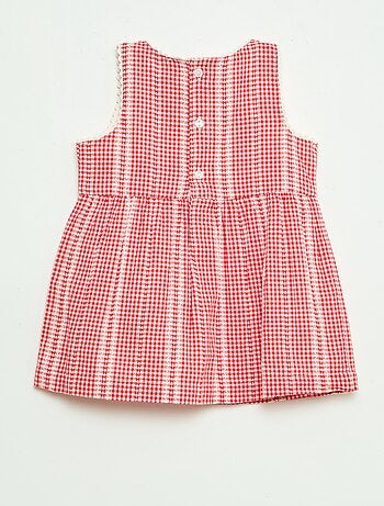 Vestido vichy de gasa de algodón