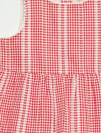 Vestido vichy de gasa de algodón