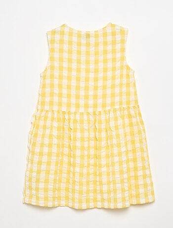 Vestido vichy de manga corta con lazo + coletero