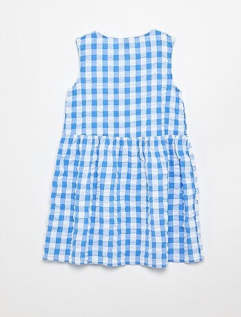 Vestido vichy de manga corta con lazo + coletero