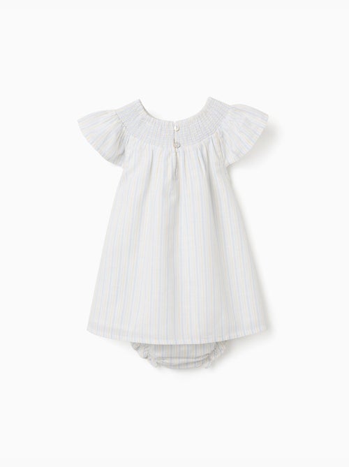 Vestido y cubrepañal de algodón a rayas B&S - Kiabi