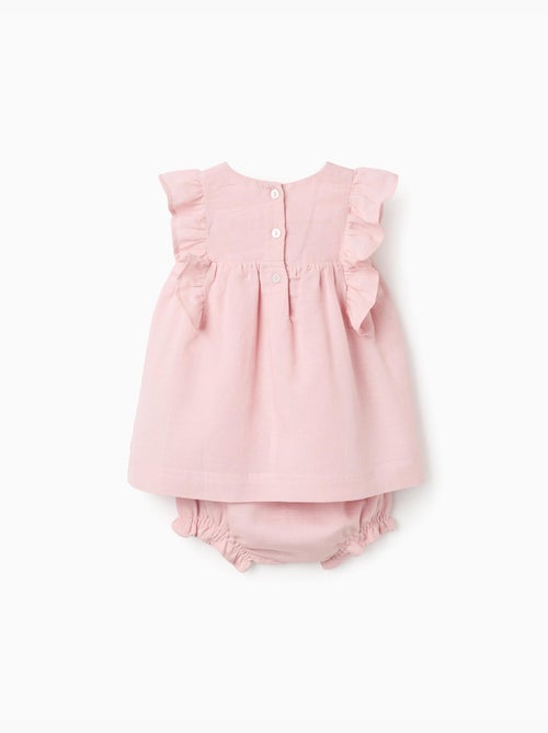 Vestido y cubrepañal en algodón y lino - Kiabi