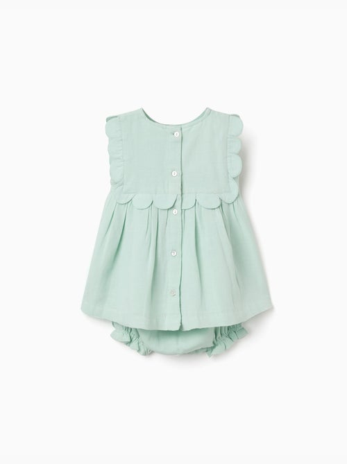 Vestido y cubrepañal en algodón y lino - Kiabi
