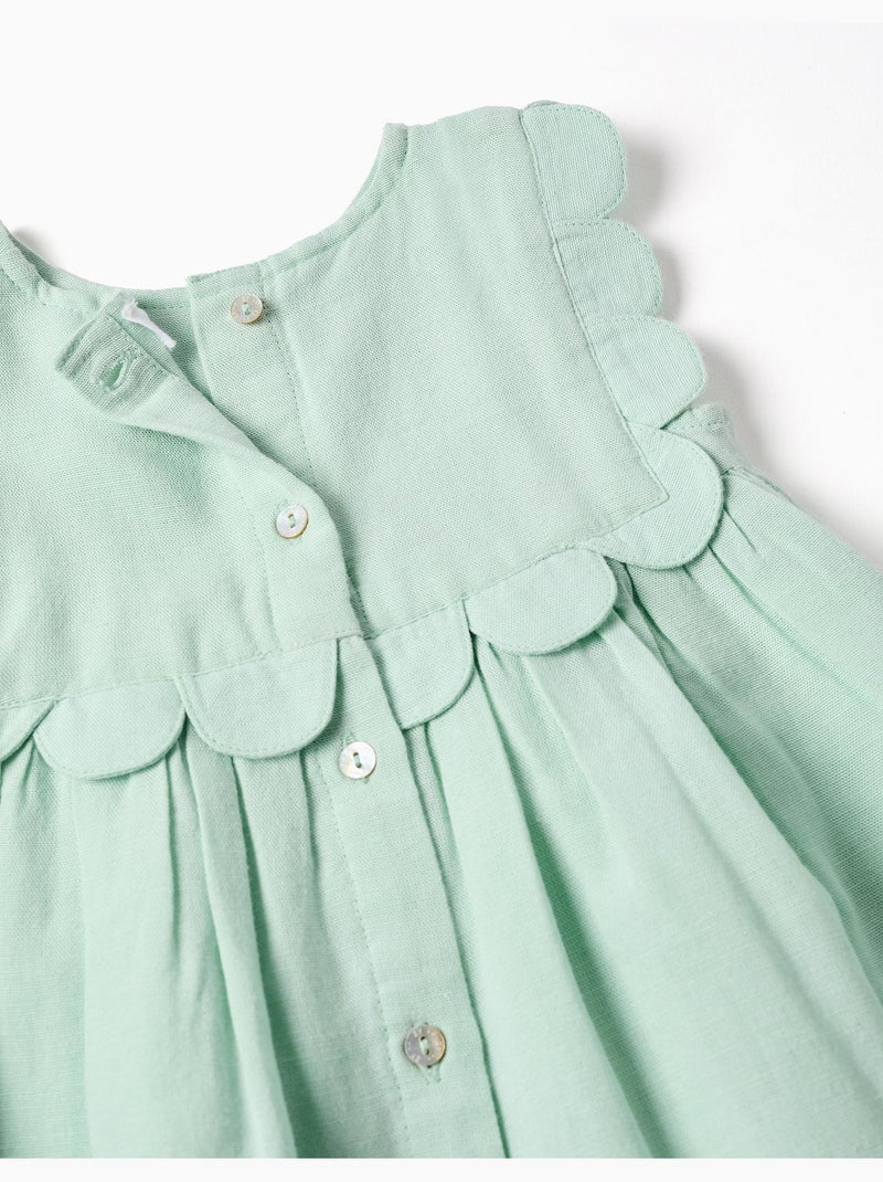 Vestido y cubrepañal en algodón y lino Verde claro - Kiabi