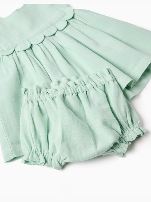 Vestido y cubrepañal en algodón y lino - Kiabi