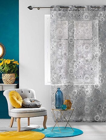 Visillo arenado y floral