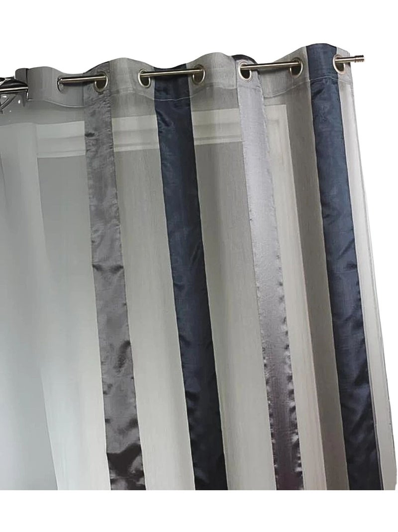 Visillo bicolor a rayas verticales Gris claro - Kiabi