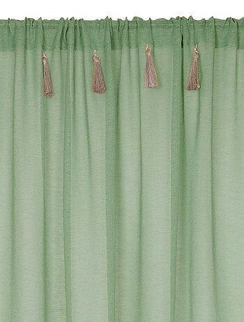 Visillo bohémio a pompones en yute