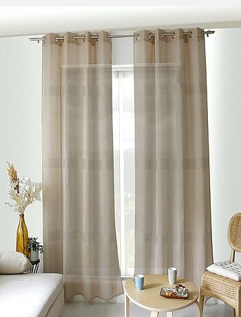 Visillo bohemio con bandas caladas