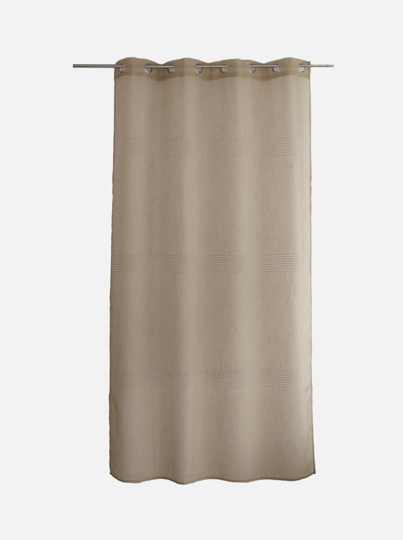 Visillo bohemio con bandas caladas Beige - Kiabi