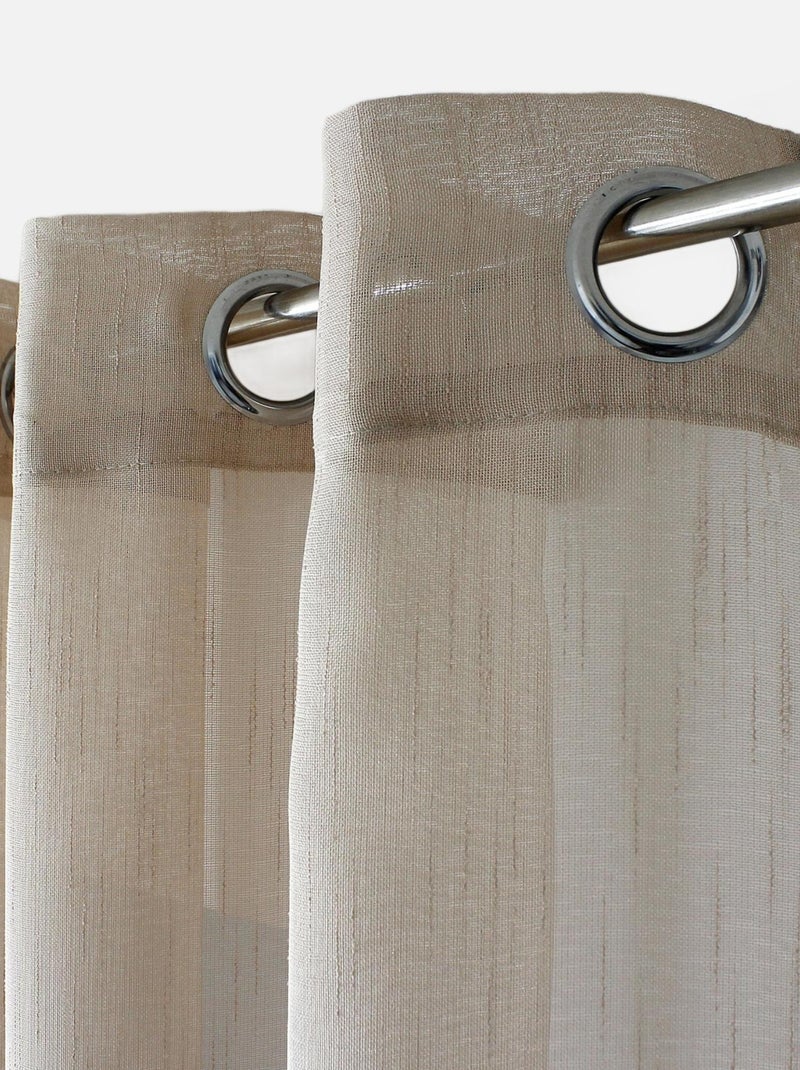 Visillo bohemio con bandas caladas Beige - Kiabi