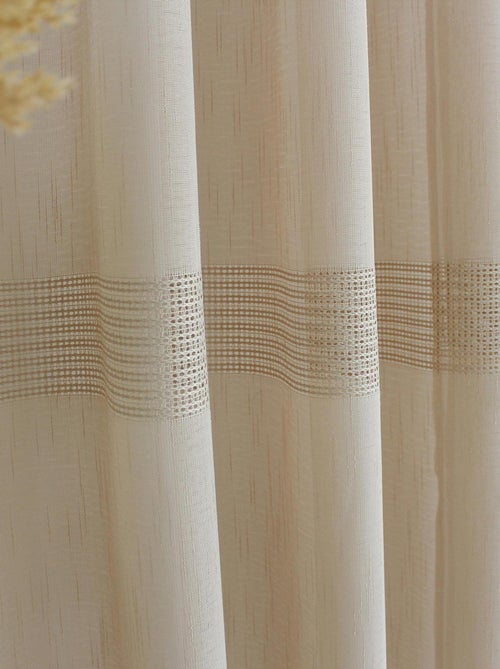 Visillo bohemio con bandas caladas - Kiabi