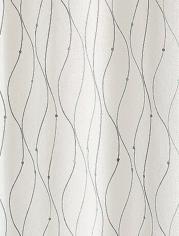 Visillo bordado con motivo de ondas y lunares