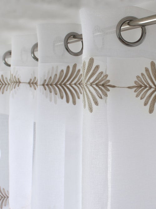 Visillo bordado con motivos vegetales lineales - Kiabi Visillo bordado con motivos vegetales lineales - Kiabi