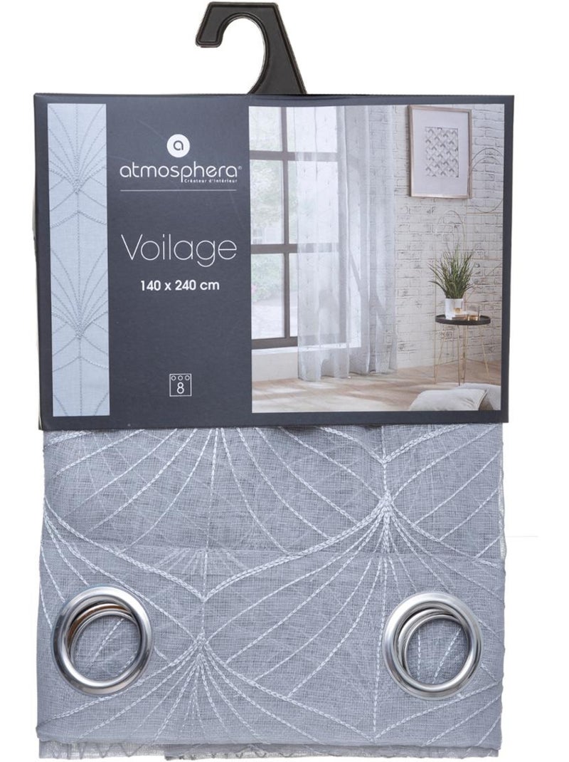 Visillo bordado Mia Gris - Kiabi
