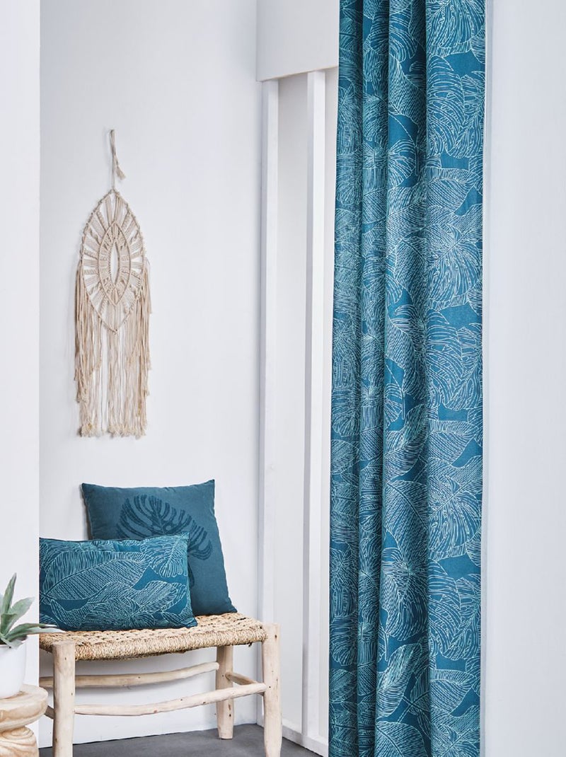 Visillo con arandelas verde/azul - Kiabi