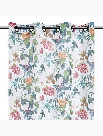 Visillo con estampado de hojas y pájaro