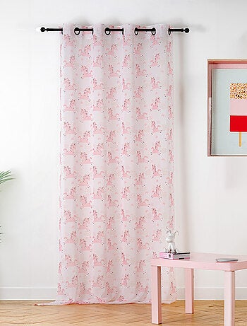 Visillo con estampado de unicornios