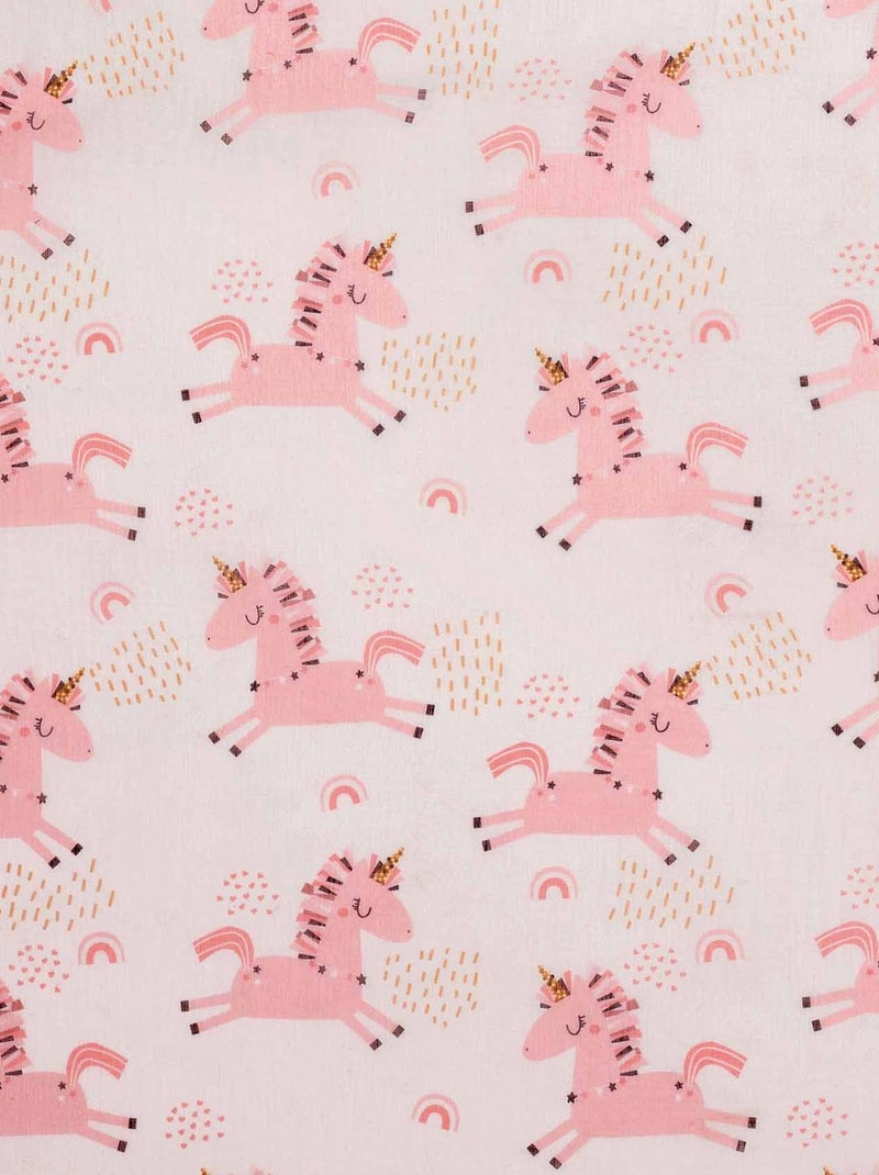 Visillo con estampado de unicornios Rosa claro - Kiabi