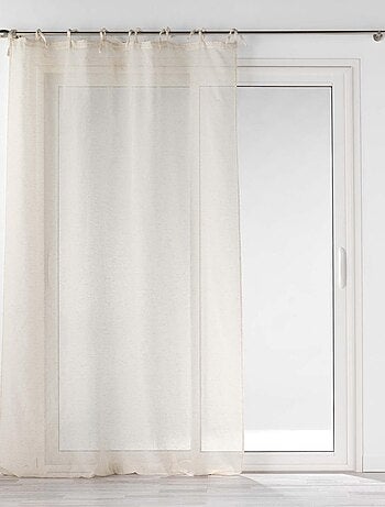 Visillo con lazos efecto lino tejido