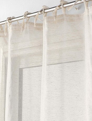 Visillo con lazos efecto lino tejido