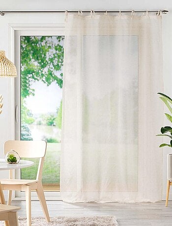 Visillo con lazos efecto lino tejido