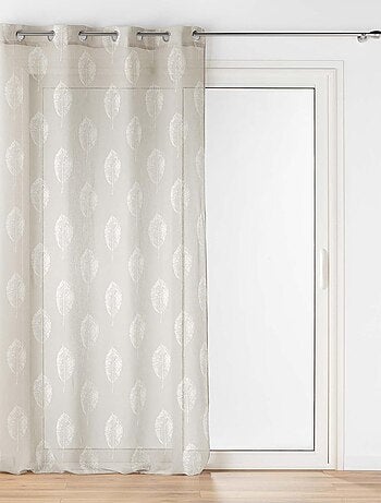 Visillo con ojales con efecto lino impreso