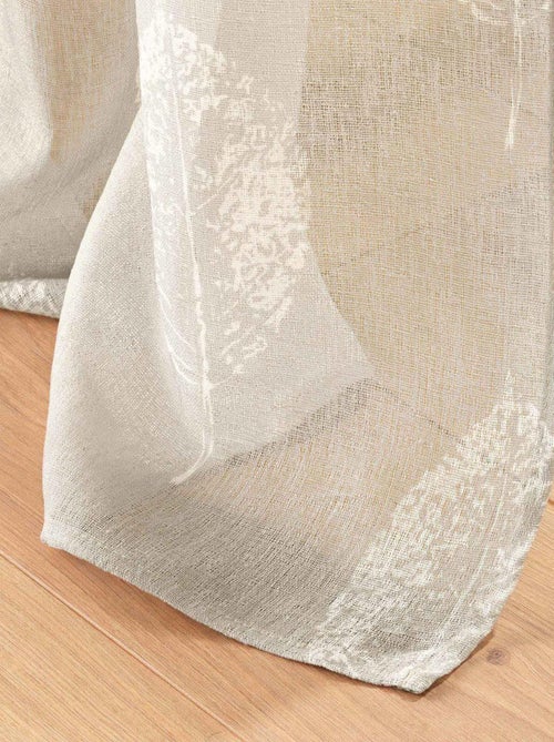Visillo con ojales con efecto lino impreso - Kiabi